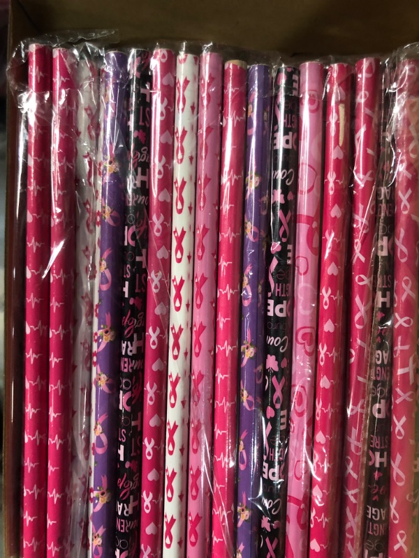 Photo 3 of Harloon Breast Cancer Awareness Pencils Bulk, Pink Ribbon Wood Pencils with Eraser Survivor Gift for Women Breast Cancer Awareness Party Supplies, HB Pencils for Fundraiser Handouts (96 Pcs)