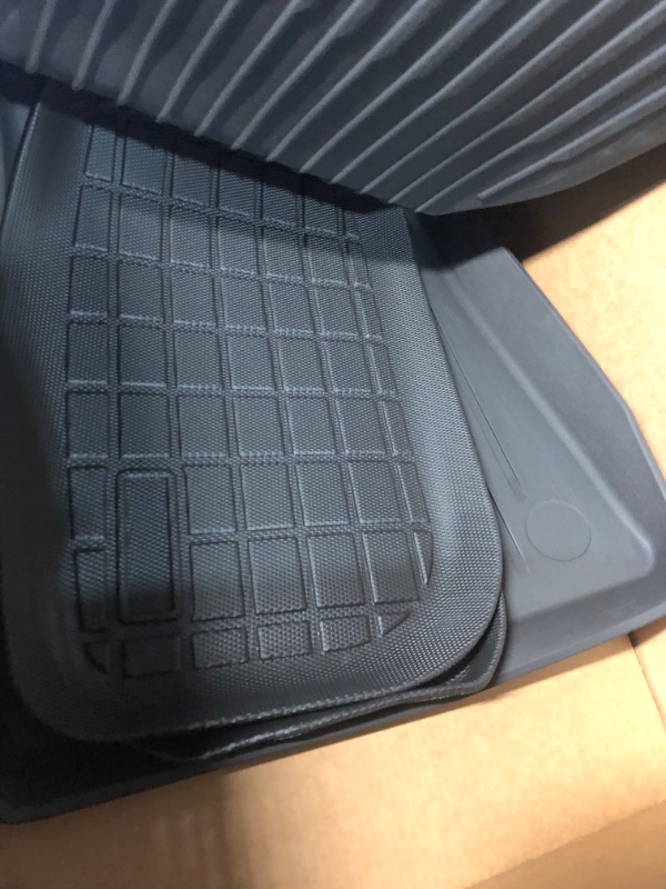 Photo 4 of SUPER LINER All Weather Floor Mats for Tesla Model Y 5-Seat 2021 2022 2023 Custom Fit TPE Car Floor Mats Cargo Liner Rear Cargo Tray Trunk Interior Accessories (Does NOT fit 7-Seat)