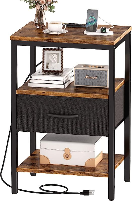 Photo 1 of  Yoobure Nightstands Set of 2, Night Stand with Charging Station Night Stand 