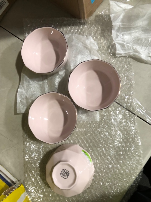 Photo 3 of **LOOK NEW** ELNMLHT Ceramic Bowl Set, Pink Ceramic Soup Bowls for Kitchen