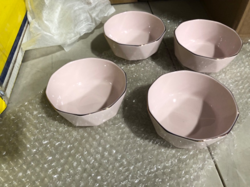 Photo 6 of **LOOK NEW** ELNMLHT Ceramic Bowl Set, Pink Ceramic Soup Bowls for Kitchen