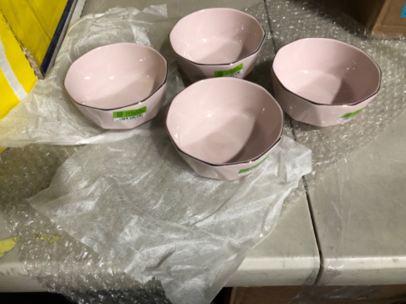 Photo 5 of **LOOK NEW** ELNMLHT Ceramic Bowl Set, Pink Ceramic Soup Bowls for Kitchen