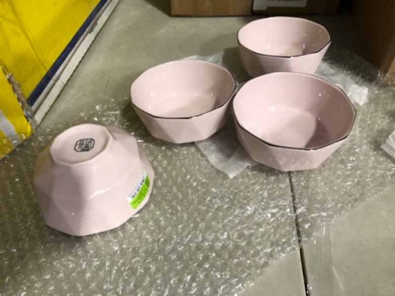 Photo 4 of **LOOK NEW** ELNMLHT Ceramic Bowl Set, Pink Ceramic Soup Bowls for Kitchen