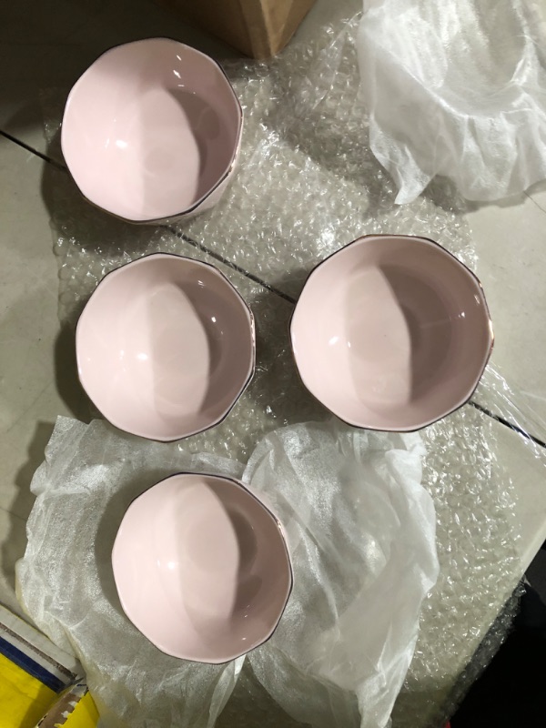 Photo 3 of **LOOK NEW** ELNMLHT Ceramic Bowl Set, Pink Ceramic Soup Bowls for Kitchen