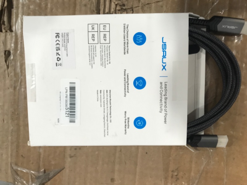 Photo 3 of 4K DisplayPort to HDMI Cable 10FT, JSAUX DP to HDMI Male Video UHD 2K@120Hz,4K@30 Nylon Braided DP to HDTV Uni-Directional Cord for Dell, Monitor, Projector, Desktop, AMD, NVIDIA, Lenovo, HP,ThinkPad 10FT Grey 1