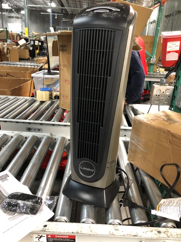 Photo 3 of ***POWERS ON - UNABLE TO TEST FURTHER***
Lasko Oscillating Ceramic Tower Space Heater for Home with Adjustable Thermostat, 1500W, 751320
