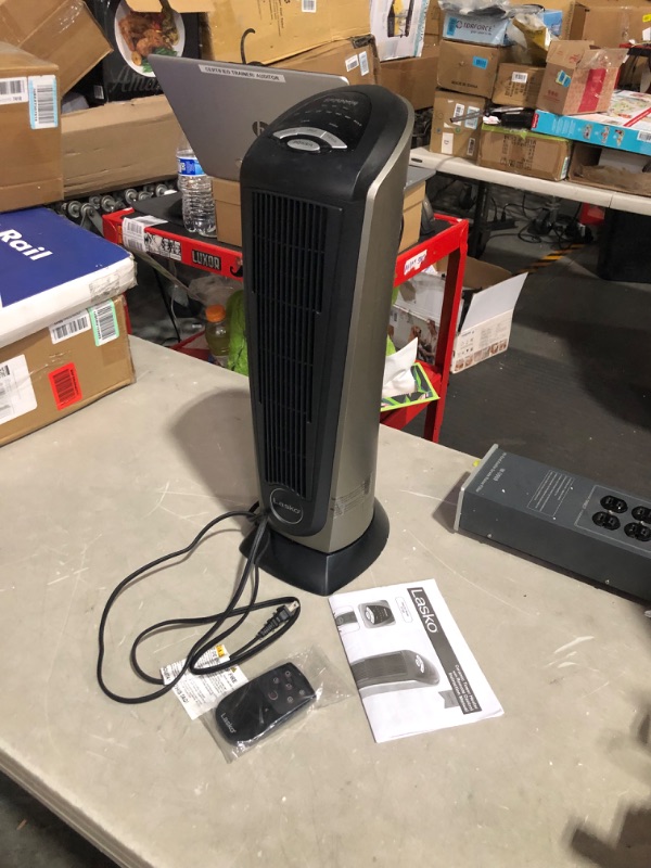 Photo 2 of ***POWERS ON - UNABLE TO TEST FURTHER***
Lasko Oscillating Ceramic Tower Space Heater for Home with Adjustable Thermostat, 1500W, 751320
