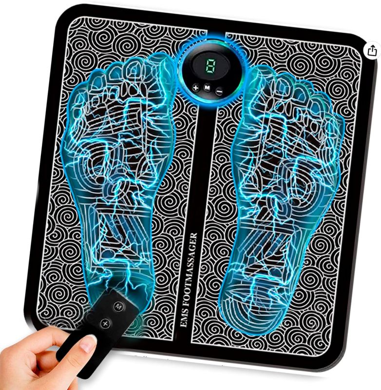 Photo 1 of **
EMS Foot Stimulator Massager Mat–Foot Massager Pad–Foldable Electric Feet and Calves Massage Machine with 8 Modes and 19 Intensity Levels for Muscle Relaxation, Foot Massager Machine for Neuropathy 3 COUNT