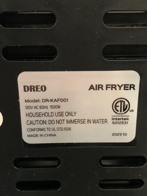 Photo 6 of **SEE NOTES**
Dreo Air Fryer Pro Max, 11-in-1 Digital Air Fryer Oven Cooker Black,Large,DR-KAF001