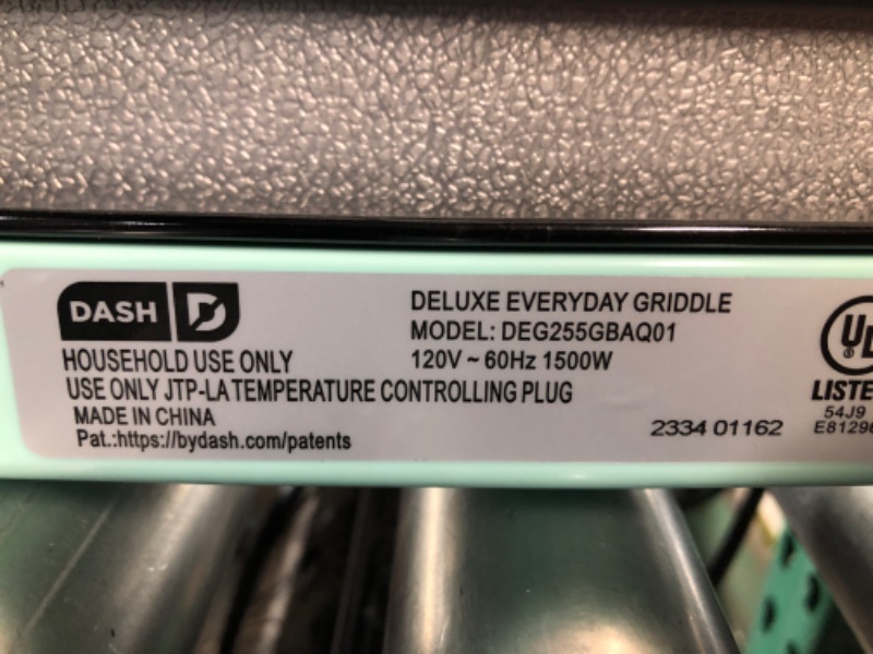 Photo 3 of **UNABLE TO TEST**
DASH Deluxe Everyday Electric Griddle  - Aqua 