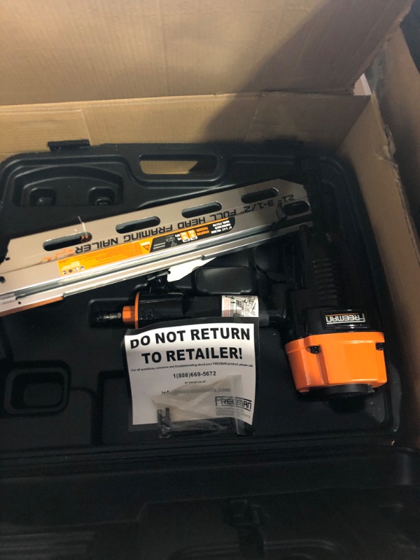 Photo 4 of *READ NOTES BELOW*Freeman PFR2190 Pneumatic 21 Degree 3-1/2" Framing Nailer with Case 21º Plastic Collated Full-Head