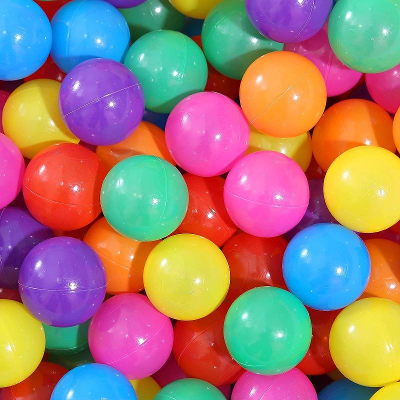Photo 1 of  PlayMaty Colorful Ball Pit Balls - Phthalate Free BPA Free Plastic Ocean Balls for Kids Swim Pit Fun Toys 140 Pieces 