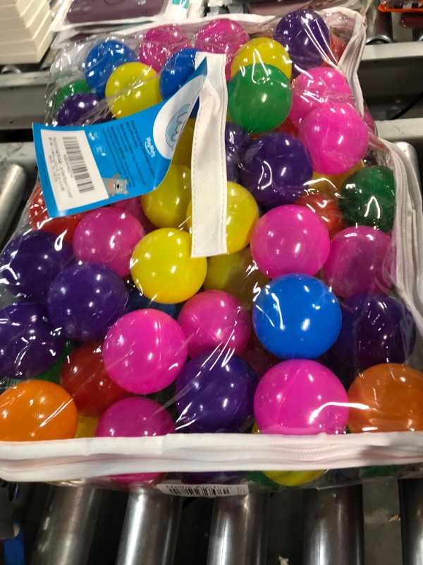 Photo 2 of  PlayMaty Colorful Ball Pit Balls - Phthalate Free BPA Free Plastic Ocean Balls for Kids Swim Pit Fun Toys 140 Pieces 
