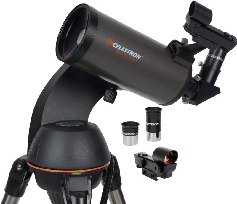 Photo 1 of Celestron NexStar 90SLT Mak Computerized Telescope (Black) with Eyepiece and Filter Kit – 14 Piece Telescope Accessory Set