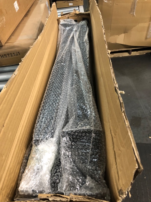 Photo 1 of Stair Balusters Post, Black Square Metal Railing Spindles with Flat & Adjustable 270° Angle Bracket, Banister Column for Deck, Steps, Garden, Outdoor Stairs Remodeling, Front Mount 4pack 90cm