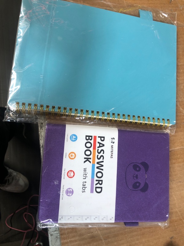 Photo 4 of BUNDLE OF TWO NOTEBOOKS, SEE PHOTOS*** Animal-Themed Password Book with Alphabetical Tabs (5.3 x 7.6") Purple + Daily Weekly Planner Undated, Daily Schedule Planner To Do List Notebook, (7" x 10") Teal B5