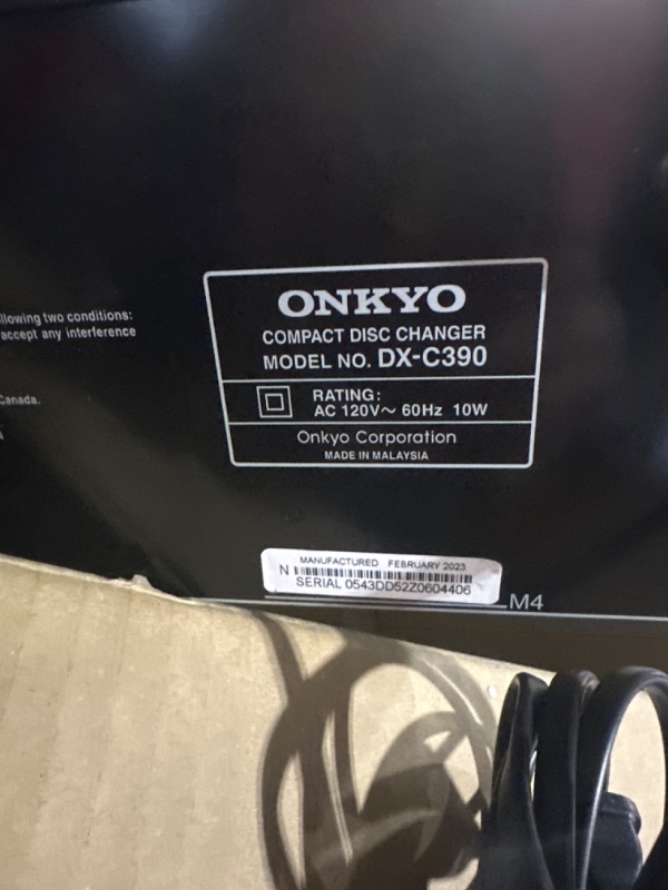 Photo 5 of Onkyo DXC390 6-Disc Carousel Changer CD Player, Black