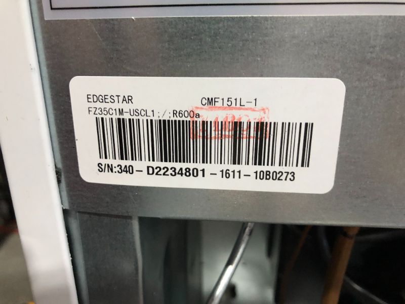 Photo 8 of ***MAJOR DAMAGE - DOESN'T POWER ON - FOR PARTS ONLY - NONREFUNDABLE***
EdgeStar 19 Inch Wide 1.1 Cu. Ft. Freezer with Integrated Lock