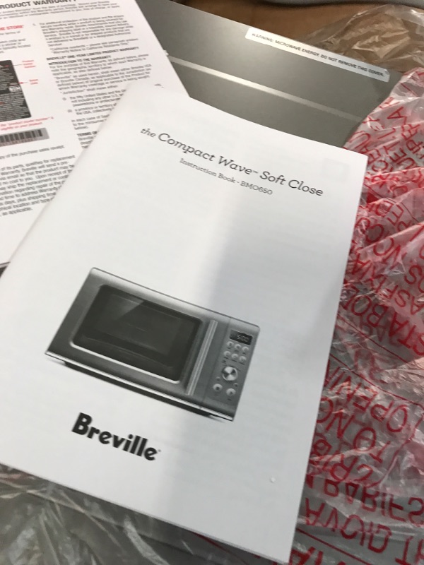 Photo 5 of **PARTS ONLY/NON-REFUNDABLE***
Breville Compact Wave Soft-Close Microwave Oven, Silver, BMO650SIL