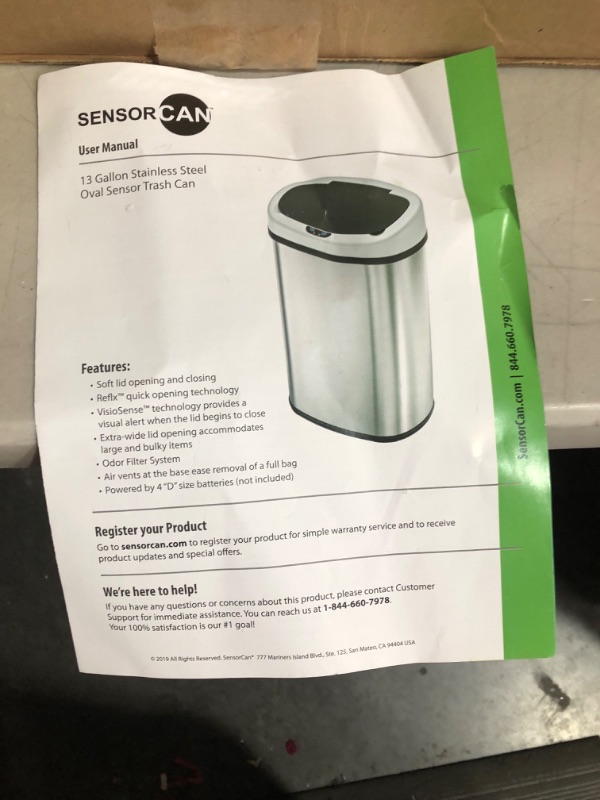 Photo 6 of **PARTS** **SEE NOTES**  iTouchless 13 Gallon SensorCan Trash Can with Odor Filter 