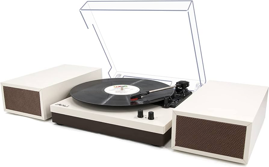 Photo 1 of LP&No.1 Bluetooth Turntable with Stereo Bookshelf Speakers, 