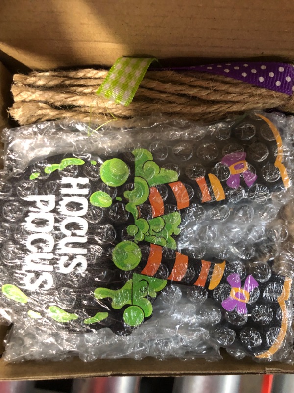 Photo 3 of ***NON REFUNDABLE***
Hrency Halloween Hocus Pocus Tray Decor Hocus Pocus Wood Decorative Faux Books Stack Witch Legs Cauldron Sign Bead Garland PACK OF 4