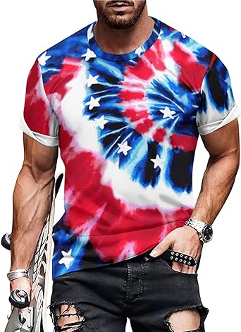 Photo 1 of CURBODO Unisex 3D Print T-Shirts Funny Graphics Pattern Tees Shirt Short Sleeve AMERICAN FLAG