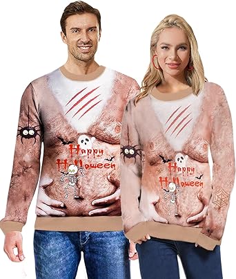 Photo 1 of Fashionme Women/Men Christmas Funny Cool Sweatshirts Hoodies Long Sleeve Shirt Crewneck - SIZE SMALL