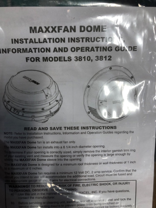 Photo 3 of Maxx Air Fan Dome +, 6" Fan, Led, White