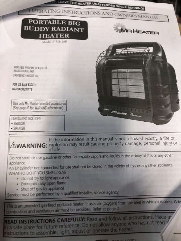 Photo 4 of Mr. Heater F274830 MH18BRV Big Buddy Grey Indoor-Safe Portable RV Propane Heater (4,000 , 9,000 and 18,000 BTU)