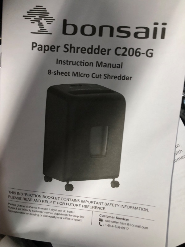 Photo 2 of Bonsaii 8 Sheet High Security Micro Cut Paper Shredder with 4 Gallon Pullout Basket, Credit Cards/Mail/Staples/Clips Shredder