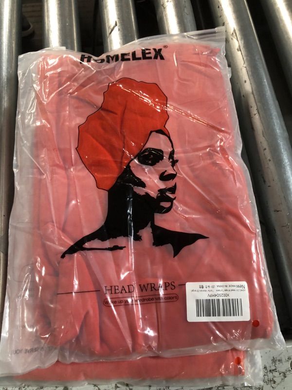 Photo 1 of HOMELEX Head Wraps Turbans Stretch Jersey Knit Headwraps Wrap Turban Scarf Tie for Women Orange 2PACK