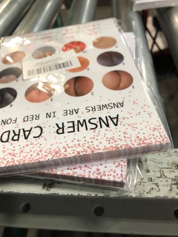 Photo 1 of Boobs of Bums Fun Baby Shower Games, Pink Rose Gold Themed - 60 Game Card and 2 Answer Card Set, -2pack