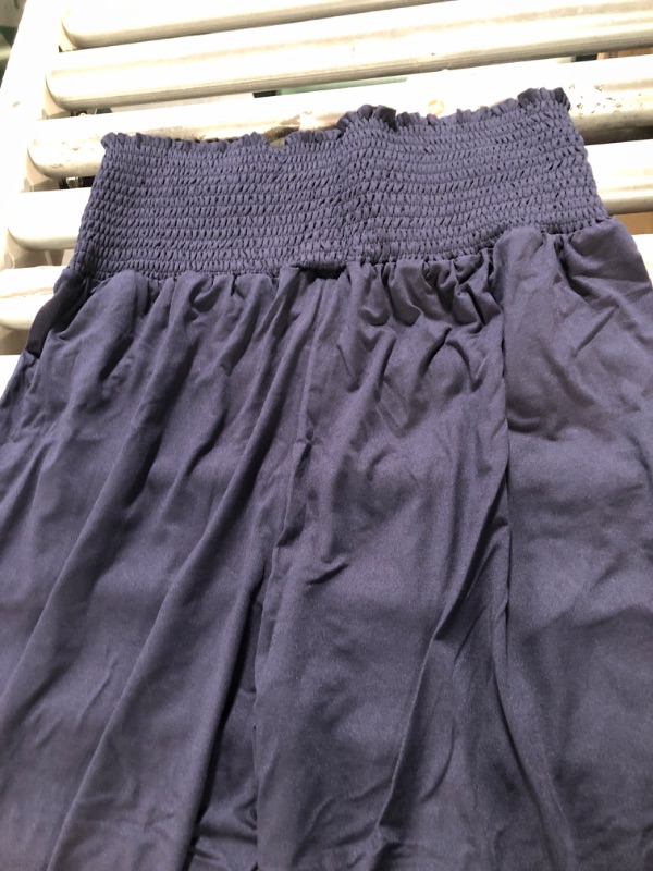Photo 1 of  Women's Smocked Ruffle High Waisted Dance Harem Pants XX-Large Navy