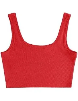 Photo 1 of **SEE NOTES** WOMENS SCOOP NECK  TANK TOP CROP TUNIC RED SMALL