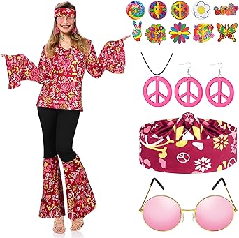 Photo 1 of **SEE NOTES** 60s 70s Outfits for Women Hippie Costume Set Disco Outfit