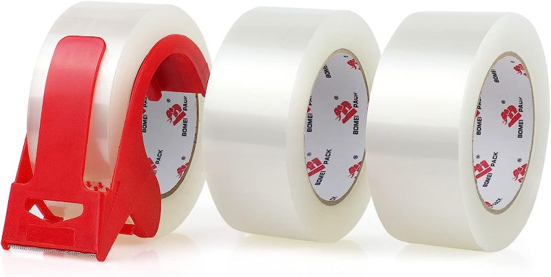 Photo 1 of Heavy Duty Clear Packing Tape with Dispenser, 6 PACK