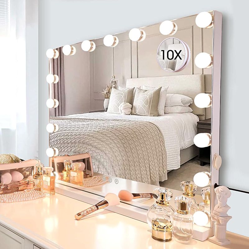 Photo 1 of ****PARTS ONLY NON REFUNDABLE***
Kottova Large Vanity Mirror with 17 Dimmable LED,Extra Big Hollywood Makeup Mirror with 3 Color Lights,USB Charging Port,Large Lighted 