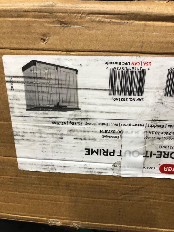 Photo 5 of ***PARTS ONLY NON REFUNDABLE***
Keter Store-It-Out Prime Outdoor Resin Horizontal Storage Shed