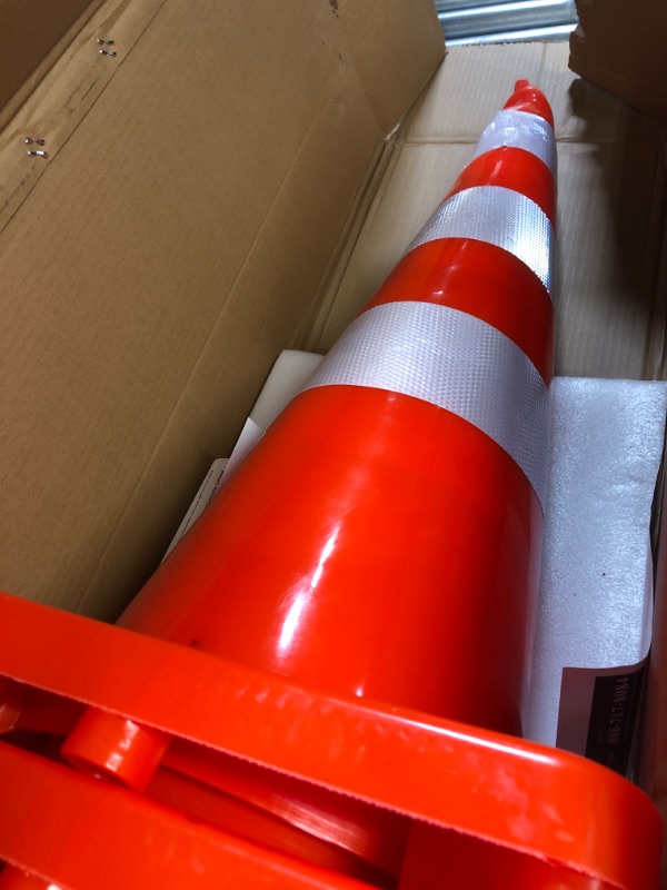 Photo 2 of Battife 34" Inch Traffic Safety Cones | 6Pack PVC Cone with Reflective Collars