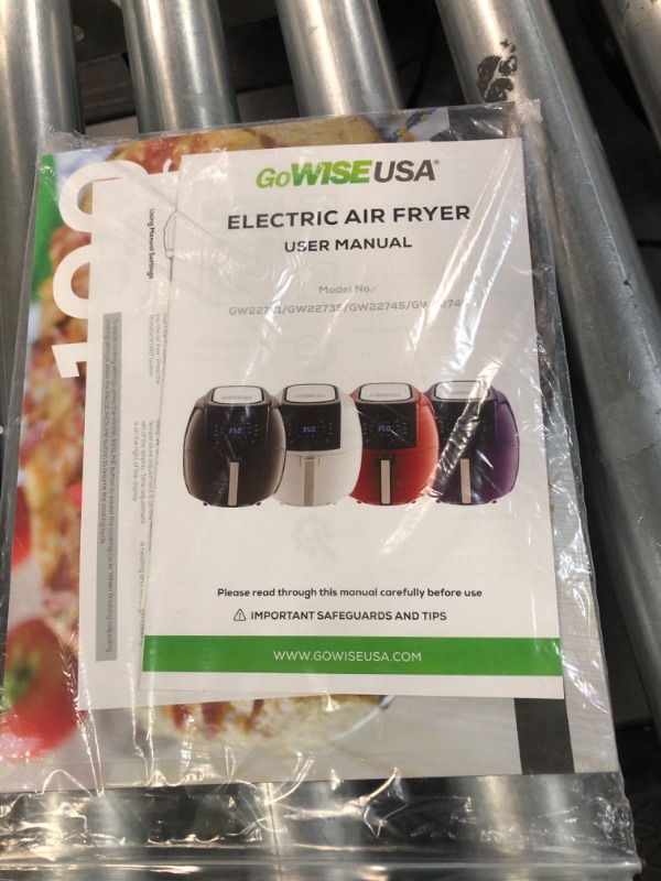Photo 1 of **TURNS ON(UNABLE TO FULLY TEST)** GoWISE USA 1700-Watt 5.8-QT 8-in-1 Digital Air Fryer with Recipe Book, Black
