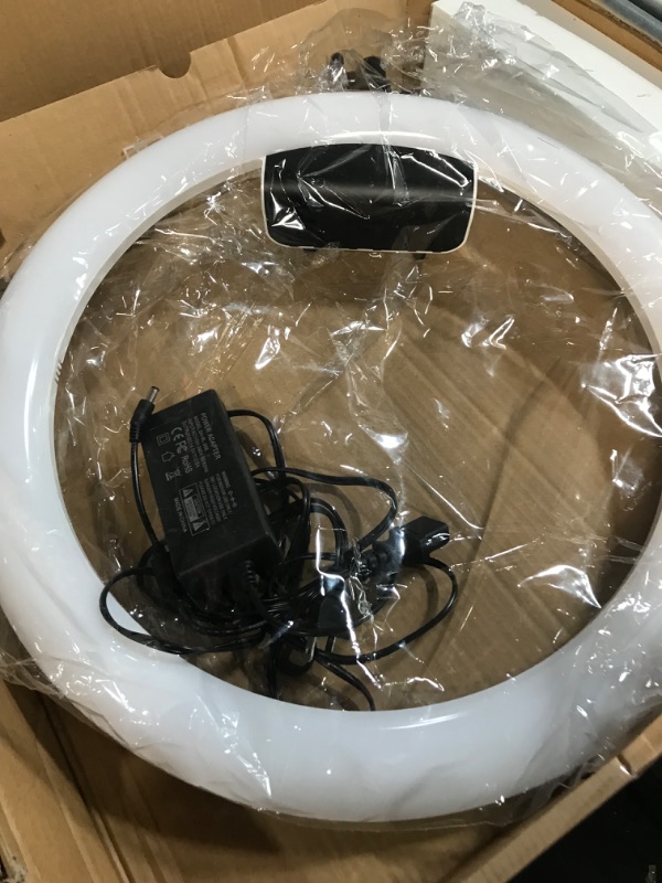 Photo 2 of ***PARTS ONLY NON REFUNDABLE***
18 Inch Ring Light, Adjustable 2700-6500K Color Temperature LED Ring Light with Stand and Carrying Bag White