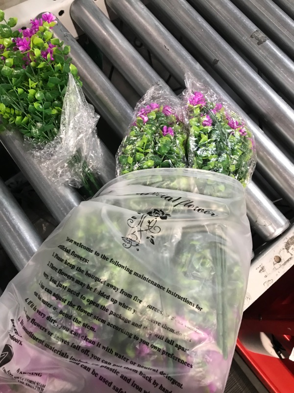 Photo 3 of Artificial Flowers Outdoor Fake UV Resistant Plants Decor 6 Bundles