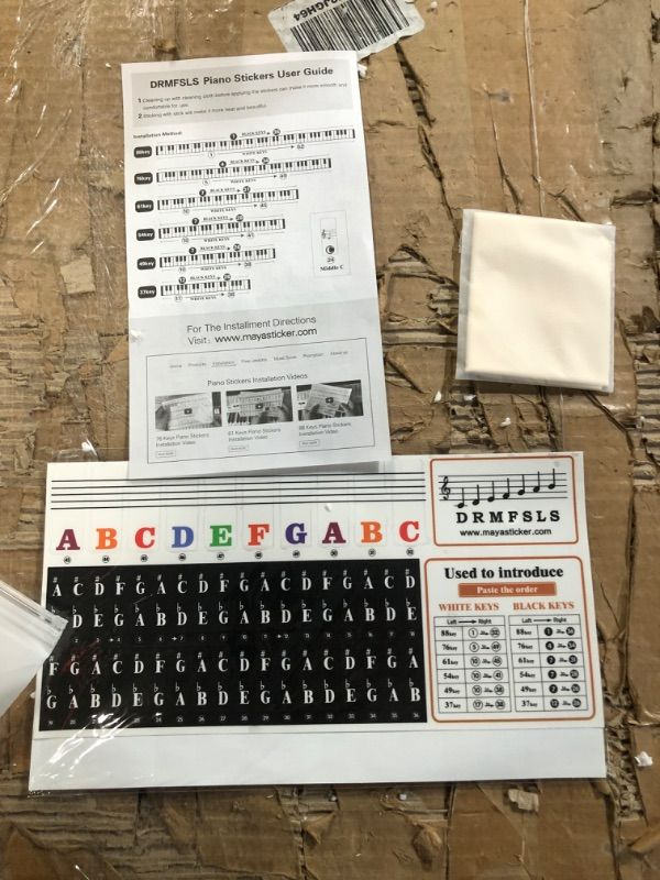 Photo 1 of Piano Keyboard Decal 1set Staff Piano StickerX3 