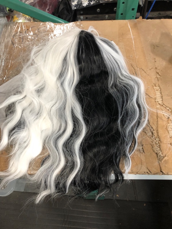 Photo 2 of  Long Cosplay Black and White Wig Synthetic Wig Realistic Women Daily Use Colorful Wigs (Black and White)