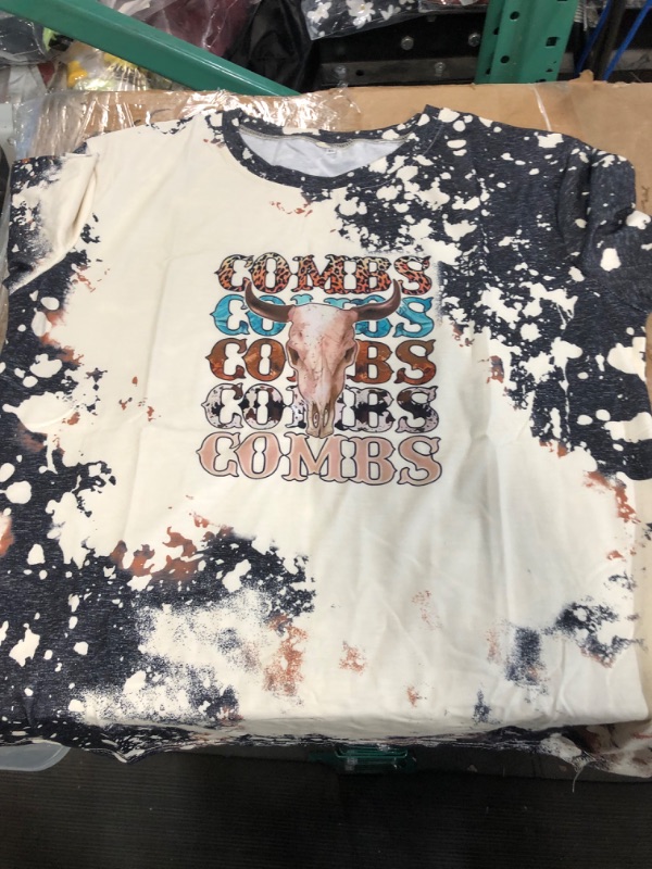 Photo 1 of Country Music Shirt for Women Cow Skull Shirts Western Graphic T Shirts Rodeo Cowboy Short Sleeve Casual Tee Tops
