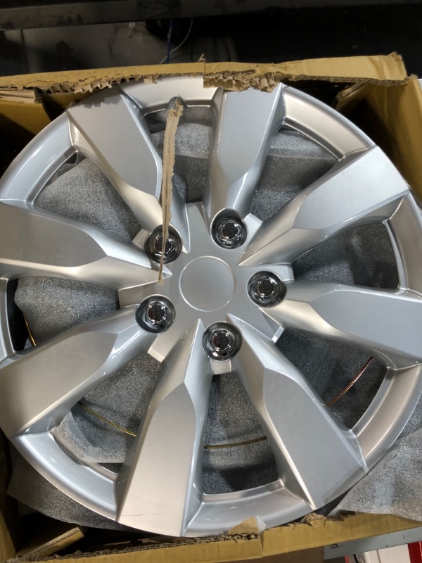 Photo 1 of BDK (4-Pack) Premium 16" Wheel Rim Cover Hubcaps OEM Style Replacement Snap On Car Truck SUV Hub Cap - 16 Inch Set 16 in 8 Spoke