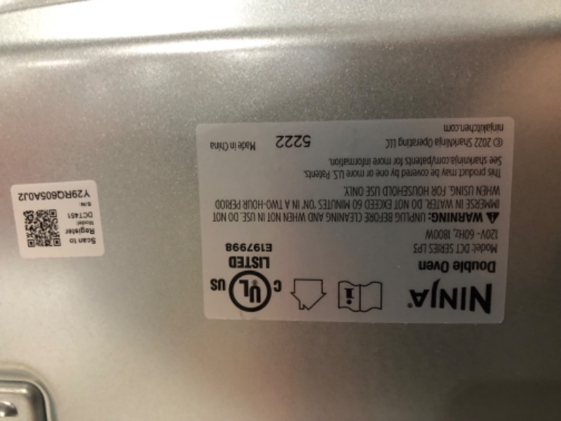 Photo 3 of **DAMAGED-SEE NOTES** Ninja DCT451 12-in-1 Smart Double Oven with FlexDoor, Smart Thermometer, FlavorSeal, Smart Finish, Rapid Top Oven, Convection 