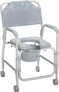 Photo 1 of ***USED - POSSIBLY MISSING PARTS***
Drive Medical 11114KD-1 Shower Chair / Commode Chair with Casters,Grey