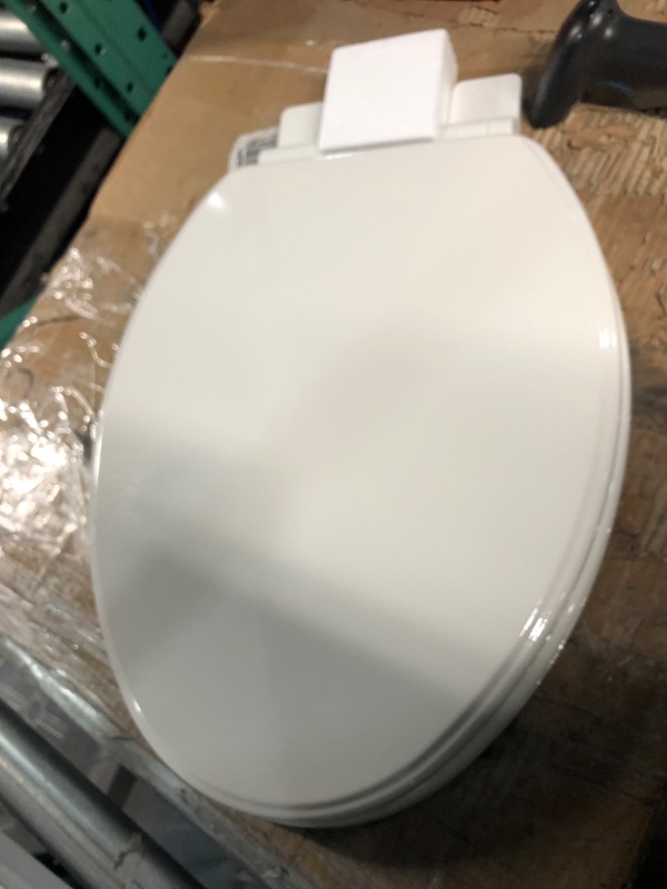 Photo 3 of American Standard Moments Wood White Elongated Soft Close Toilet Seat